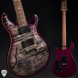 Paul Reed Smith Eddie’s Guitars Wood Library Custom 24 Semi-Hollow Swamp Ash/Cocobolo Electric Guitar in Charcoal Purple Burst