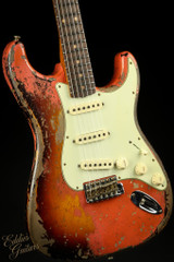 Fender Custom Shop Limited '60/'63 Stratocaster Super Relic - Super Faded Aged Fiesta Red Over 3 Color Sunburst