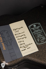 Case Card for Kevin Ryan "Rain Barrel" Nightingale Grand Soloist  Acoustic Guitar with Adirondack Spruce & Honduran Mahogany