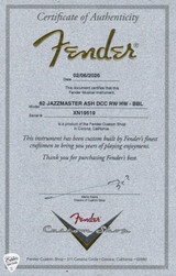 Fender Custom Shop Certificate of Authenticity