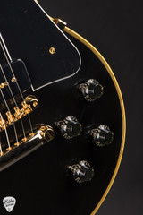 Gibson Custom Shop 1954 Les Paul Custom Staple Pickup Reissue VOS Electric Guitar in Ebony