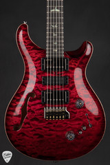 PRS Eddie's Guitars Wood Library Special Semi Hollow Quilt/Stained Maple Neck Fire Red Burst electric guitar