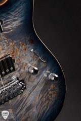 Suhr Roasted Modern T Waterfall Burl Maple Electric Guitar in Faded Trans Whale Blue Burst