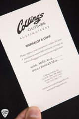 Case Card for Collings SoCo Deluxe Electric Guitar in Amber Sunburst