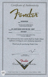 Fender Certificate of autheticity
