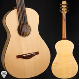2024 Rye Bear Super Parlour Acoustic Guitar with Engelmann Spruce & Flamed Satinbox