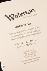 Case Card for Waterloo by Collings WL12 MH Acoustic Guitar with All Mahogany