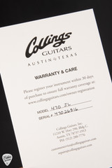 Certificate for Collings 470 JL  Antique Sunburst Top Electric Guitar