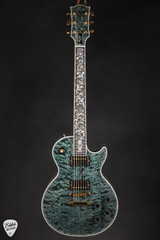 Gibson Custom Shop PSL Les Paul Ultima 5A Tree of Life Nordic Blue Electric Guitar