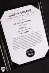 Certificate for Gibson Custom Shop Dealer Select Les Paul Ultima 5A Tree of Life Nordic Blue Electric Guitar