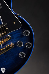 Gibson Custom Shop Dealer Select Les Paul Figured Blue Widow Burst Electric Guitar