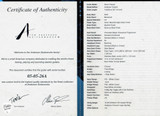 Certificate of Authenticity Tom Anderson Raven Classic Sparkle Purple Electric Guitar