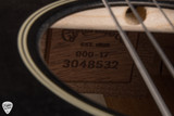 Label for Martin 000 17E Black Smoke Acoustic Guitar