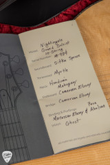 Spec Card for 2021 Kevin Ryan Nightingale Grand Soloist 10 String Acoustic Guitar with Bearclaw Sitka Spruce and Myrtle