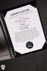 Certificate of Authenicity for Gibson Custom Shop Dealer Select Les Paul Ultima 5A Tree of Life Nordic Blue Electric Guitar