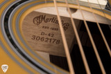 Label for 2026 Martin D42 Acoustic Guitar