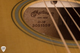 Label for 2026 Martin D18 Acoustic Guitar