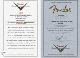 Certificate of Authenticity for Fender Custom Shop Ziricote Thinline Telecaster Natural 2026 Summer Dealer Event Electric Guitar