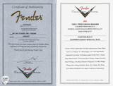 Certificate of Authenticity for Fender Custom Shop Faded Aged Custom 1951 Precision Bass Sage Green Metallic Summer Showcase Event Instrument Electric Bass