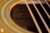 Label for 2026 Martin D-28 Authentic 1937 VTS Aged Acoustic Guitar