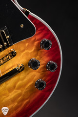 Gibson Custom Shop Dealer Select Les Paul Custom 5A Quilt Tree Of Life Fireburst Electric Guitar