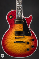Gibson Custom Shop Dealer Select Les Paul Custom 5A Quilt Tree Of Life Fireburst Electric Guitar