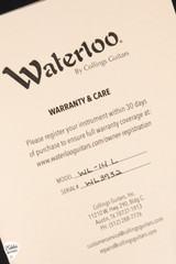 Warranty and Care for Waterloo by Collings WL 14L Jet Black Acoustic Guitar