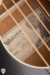 Label for Waterloo by Collings WL 14L Jet Black Acoustic Guitar