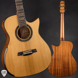 Hozen Gold Label Deep OM Acoustic Guitar with Golden Adirondack Spruce and Honduran Mahogany