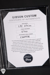 Certificate of Authenticity for Gibson Custom Shop Dealer Select Les Paul Ultima 5A Tree of Life Nordic Blue Electric Guitar