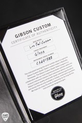 Certificate of Authenticity for Gibson Custom Shop Dealer Select Les Paul Custom 5A Quilt Tree Of Life Cobra Burst Electric Guitar