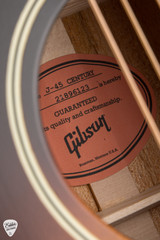 Label for Gibson J 45 Century 12 Fret Sitka Spruce Mahogany Vintage Sunburst Acoustic Guitar