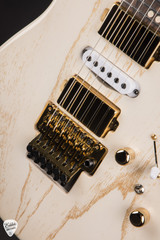 Tom Anderson Angel Player Hollow White with Gold Dog Hair Electric Guitar