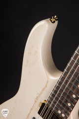 Tom Anderson Angel Player Hollow White with Gold Dog Hair Electric Guitar