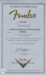 Fender Custom Shop Certificate of Authenticity