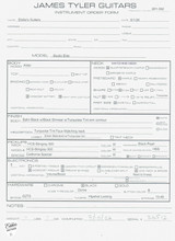 Spec Sheet for James Tyler Studio Elite Satin Black with Black Shmear with Turquoise Tint Electric Guitar