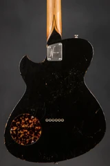 Novo Signature Solus F2 Golden Starry Night with Amber Sides and Pinstripe Electric Guitar