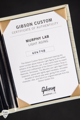 Certificate of Authenticity for Gibson Custom Shop Limited Edition 1968 Les Paul Custom Reissue Light Aged Ebony Top Electric Guitar