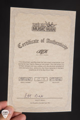 Certificate of Authenticity for Ernie Ball Music Man BFR Majesty 6 Chocolate Grizzle Electric Guitar