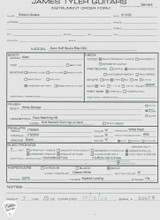 Spec Sheet for James Tyler Dann Huff Studio Elite HDX White Shmear Electric Guitar