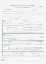 Spec Sheet for James Tyler Tylerbastar Purple Burst Electric Guitar