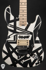 EVH Striped Series Shapes White and Black Electric Guitar