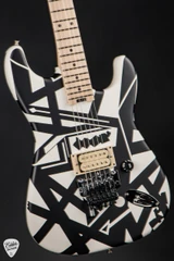 EVH Striped Series Shapes White and Black Electric Guitar