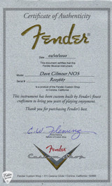 COA for 2020 Fender Custom Shop David Gilmour Signature Stratocaster NOS Electric Guitar in Black
