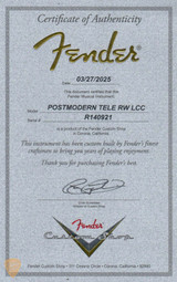 Fender Custom Shop postmodern telecaster dlx electric guitar in aged crimson burst