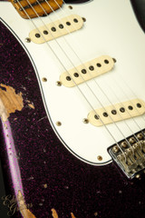 Fender Custom Shop Eddie's Guitars Exclusive Dealer Select Roasted 1963 Stratocaster Heavy Relic - Magenta Sparkle