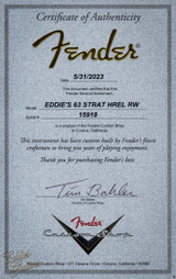 Fender Custom Shop Eddie's Guitars Exclusive Dealer Select Roasted 1963 Stratocaster Heavy Relic - Dakota Red