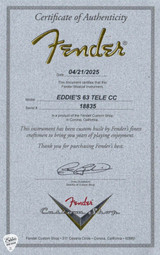 Fender Custom Shop Eddies exclusive dealer select 1963 telecaster electric guitar in magenta sparkle