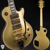 2008 – Gibson Custom Shop Les Paul Custom 3 Pickup Bigsby Gloss Gold Sparkle Electric Guitar