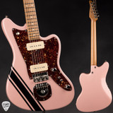 Tom Anderson Raven Classic Distress – Shell Pink w/ Black Racing Stripes Electric Guitar